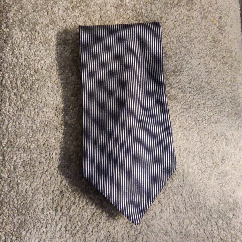 Studio Italian Silk Tie Black Striped
